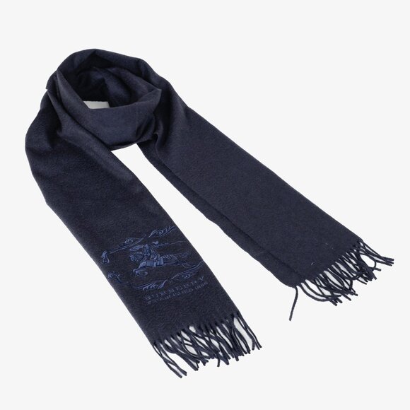 Burberry Knight Dark Navy Cashmere Scarf - Picture 1 of 6